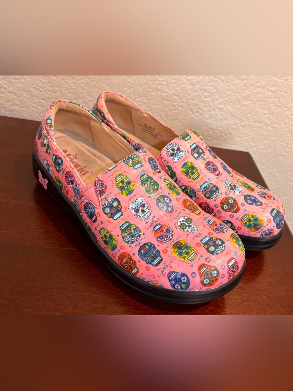 Alegria Pink‎ Keli Sugar Skull Slip-On Clogs